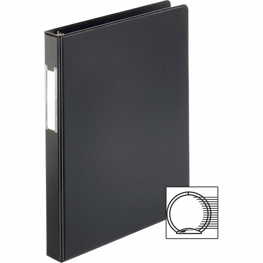 Business Source Basic Round Ring Binder w/Label Holder - 28559