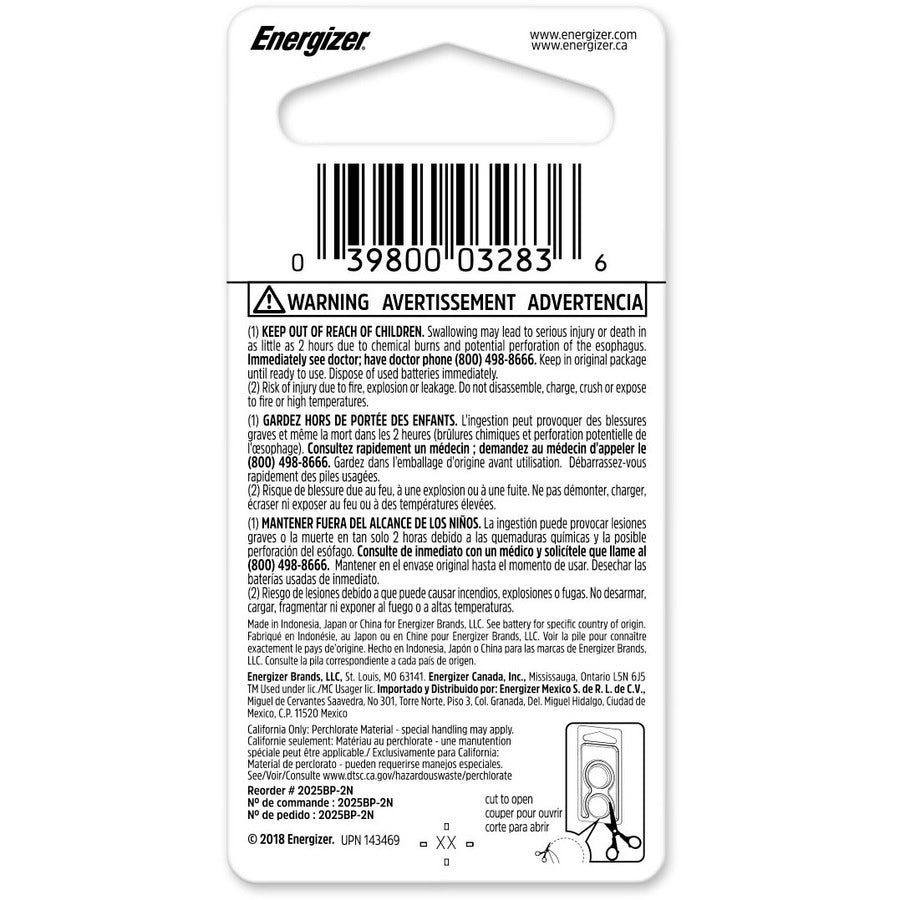 Energizer Coin Cell Lithium General Purpose Battery - 2025BP-2N