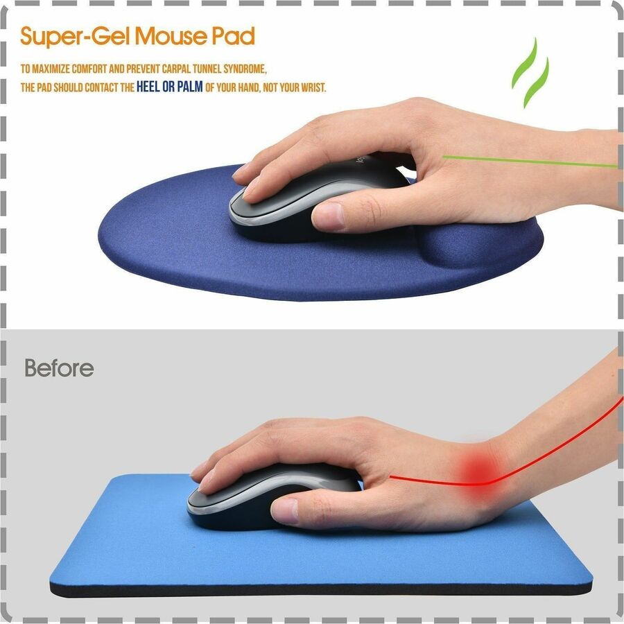 DAC&reg; MP-127 Super-Gel "Mini Round" Mouse Pad with Palm Support, Blue - 02123