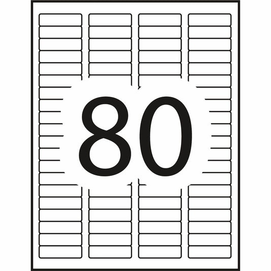 Avery Earth-Friendly White Rectangle Labels 1/2" x 1-3/4" , Permanent Adhesive, for Laser and Inkjet Printers - 48867