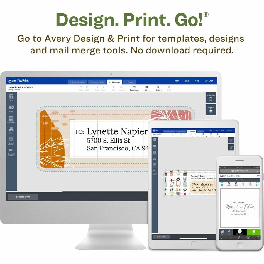 Avery&reg; Eco-Friendly Address Labelsfor Laser and Inkjet Printers, 1" x 2-5/8" - 48860