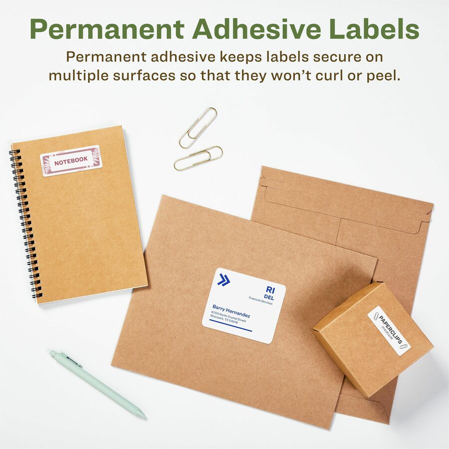 Avery&reg; Eco-Friendly Address Labelsfor Laser and Inkjet Printers, 1" x 2-5/8" - 48860