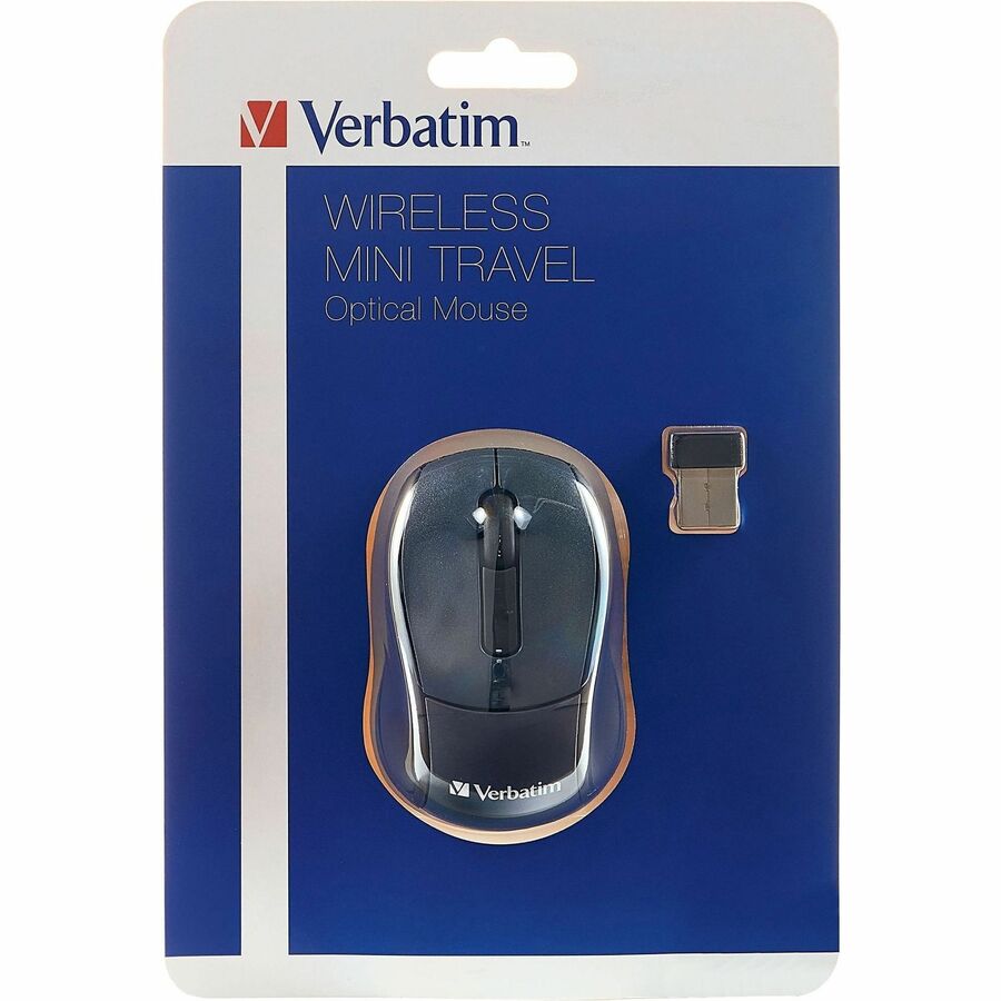 Verbatim Wireless Mini Travel Optical Mouse - Graphite - 97470