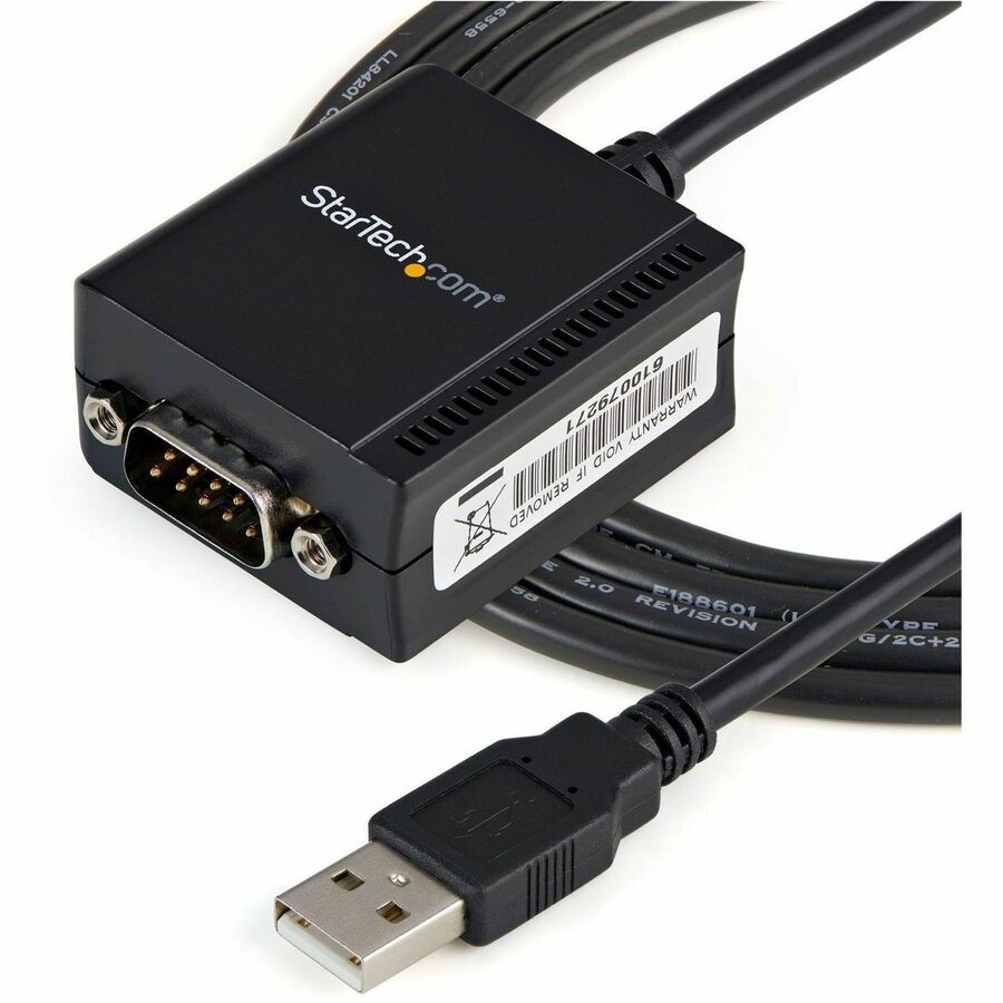 StarTech.com 6ft (1.8m) 1-Port FTDI USB to Serial RS232 Adapter Cable with COM Retention, USB to RS232 Adapter - TAA - ICUSB2321F