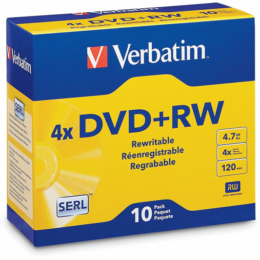 Verbatim DataLifePlus 94839 DVD Rewritable Media - DVD+RW - 4x - 4.70 GB - 10 / Pack - Silver