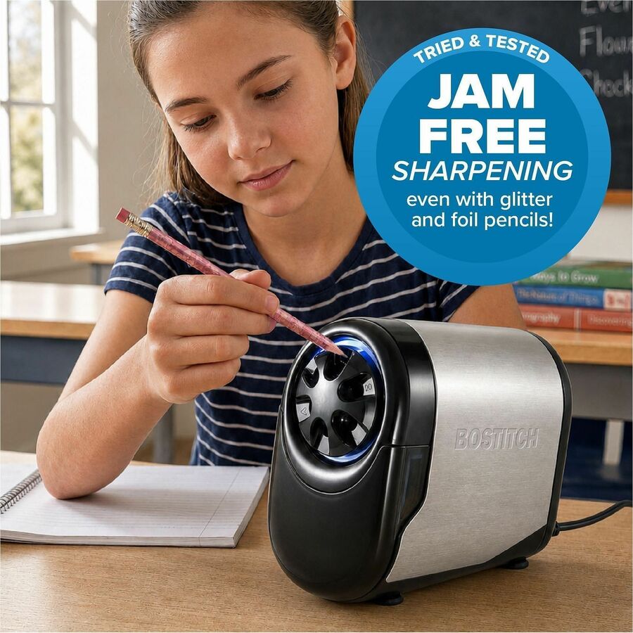 Bostitch QuietSharp Glow Antimicrobial Classroom Electric Pencil Sharpener - EPS11HC