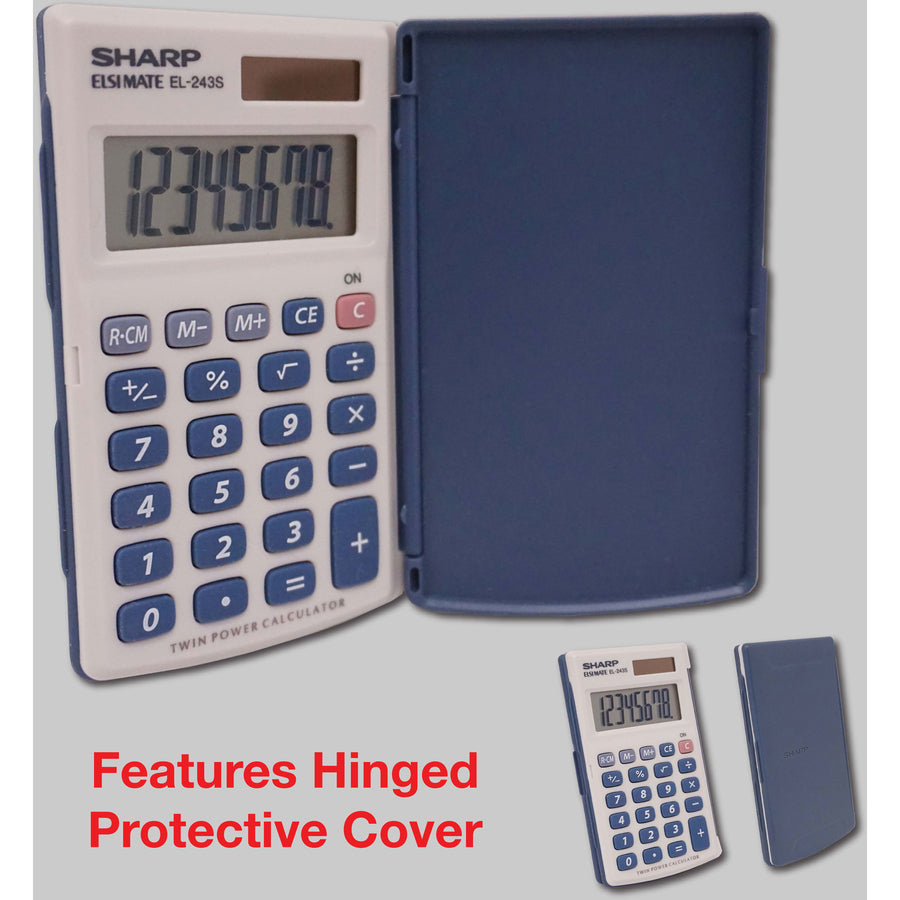 Sharp Calculators Handheld Calculator with Hard Case - EL243SB