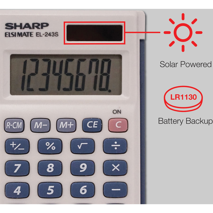 Sharp Calculators Handheld Calculator with Hard Case - EL243SB