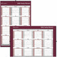 Brownline Laminated Reversable Yearly Wall Calendar, 32" x 48" , English