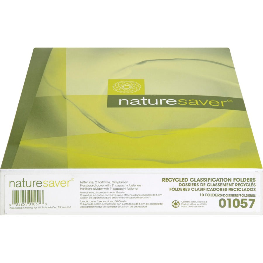 Nature Saver 2/5 Tab Cut Letter Recycled Classification Folder - 01057