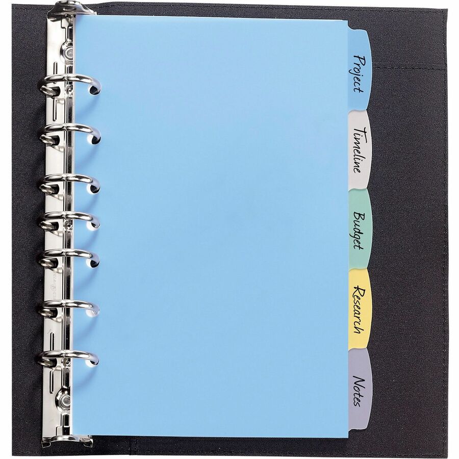 Avery&reg; Durable Plastic Write-On Dividers 5-1/2" x 8-1/2" , 5 tabs - 16180