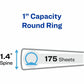 Avery&reg; Durable View Binder 1" , Round Rings, 5-1/2" x 8-1/2" , White - 17116