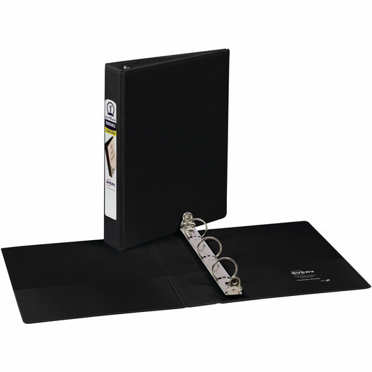 Avery&reg; Durable View Binder 1" , Round Rings, 5-1/2" x 8-1/2" , Black