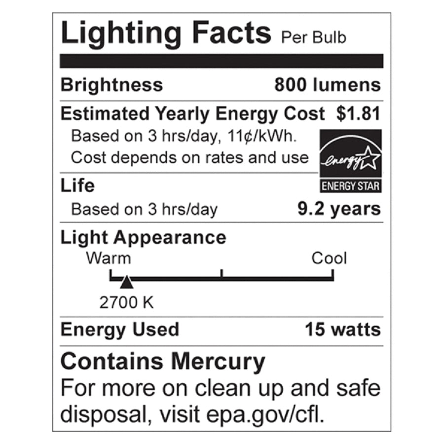 Satco 15-watt A19 CFL Bulb - S7291
