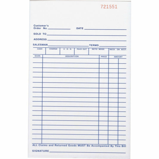 Business Source All-purpose Carbonless Forms Book
