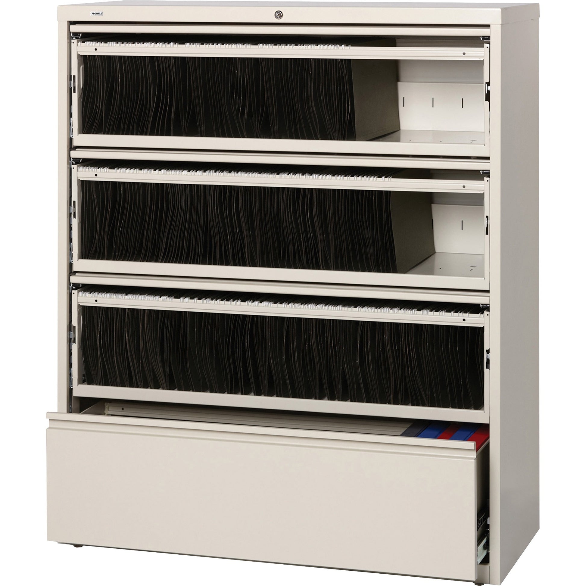 Lorell Fortress Lateral File with Roll-Out Shelf