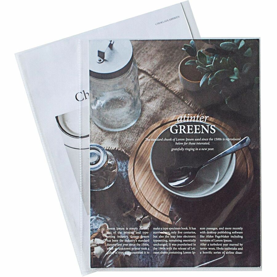 Business Source Full Sheet Top Load Poly Sheet Protectors - 37519