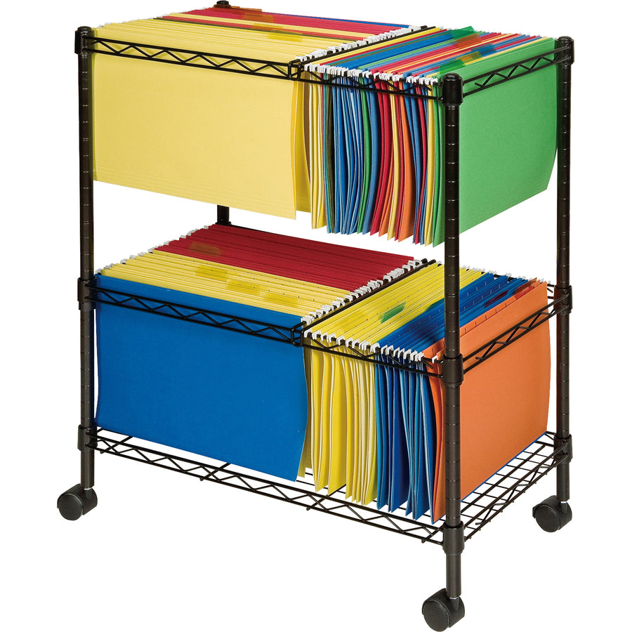 Lorell 2-Tier Wire Mobile File Cart - 45650