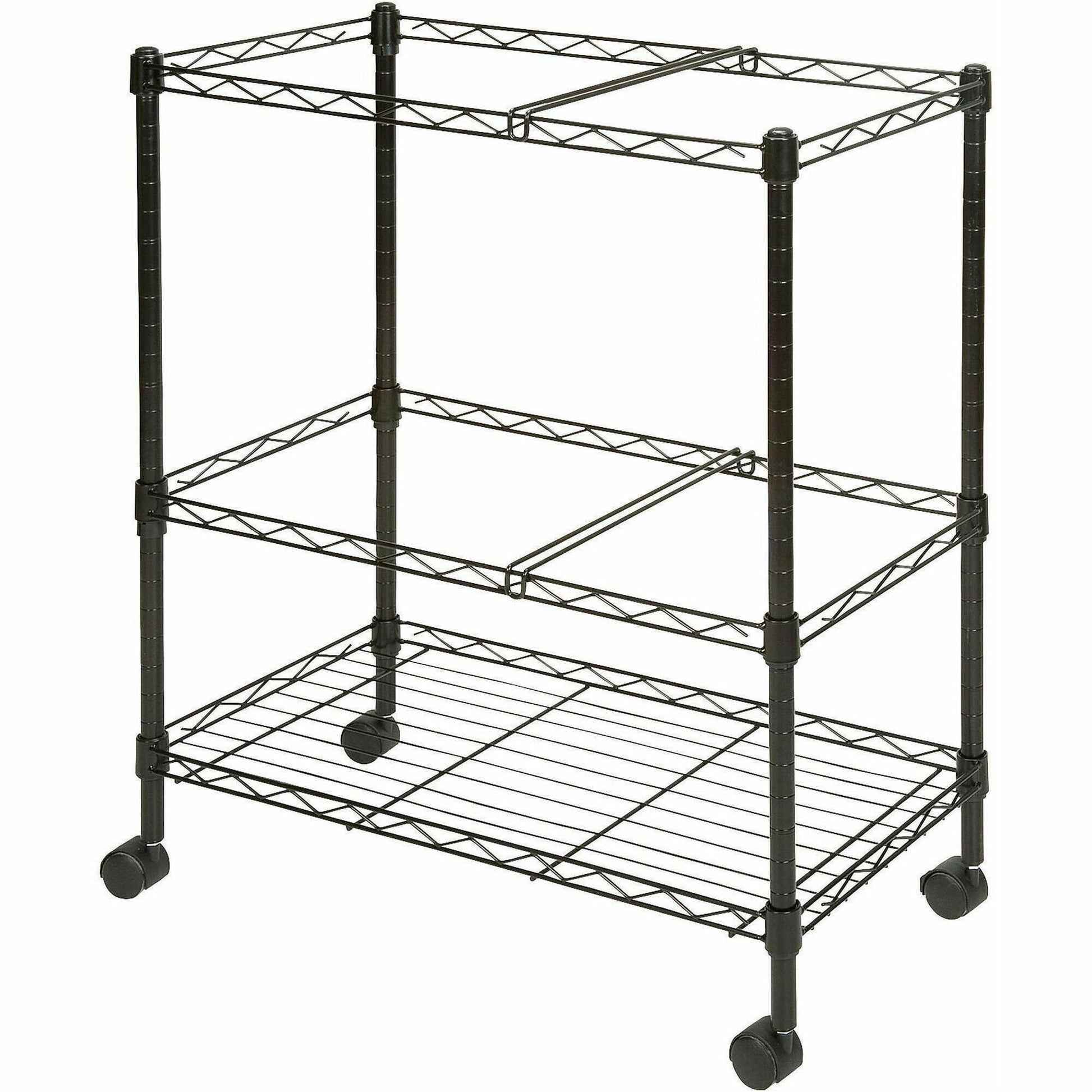Lorell 2-Tier Wire Mobile File Cart