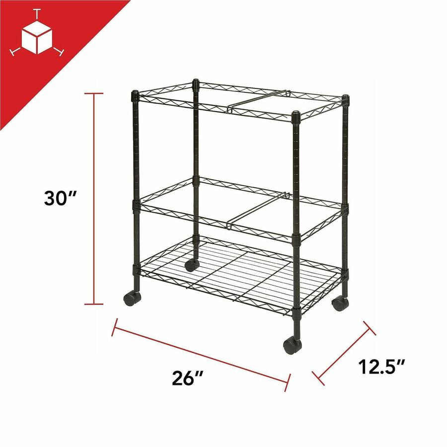 Lorell 2-Tier Wire Mobile File Cart - 45650