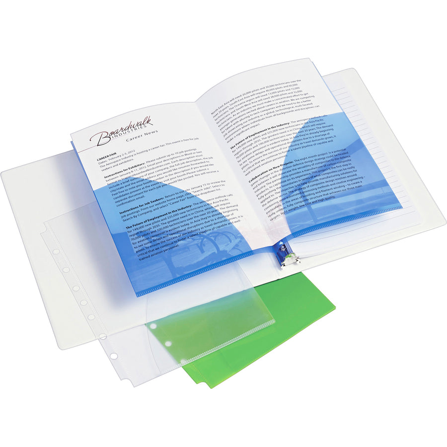 Avery&reg; Small Binder Pockets, Fold-Out, 5 1/2 x 9 1/4, Assorted, Pack of 3 (75308) - 75308