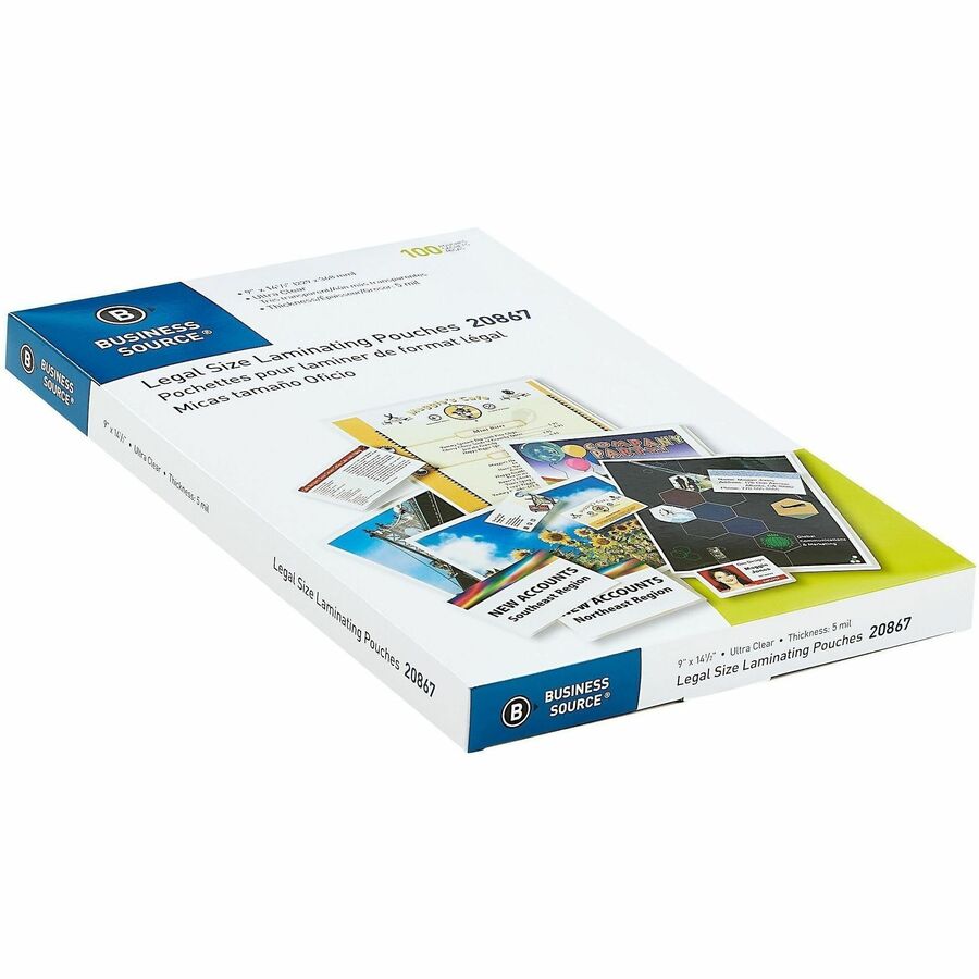Business Source Clear Legal-Size Laminating Pouches - 20867