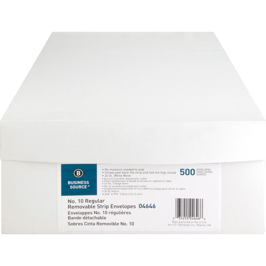 Business Source Plain Peel/Seal Business Envelopes - 04646