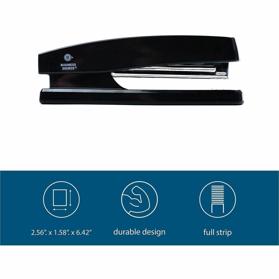 Business Source Full-strip Plastic Desktop Stapler - 62835