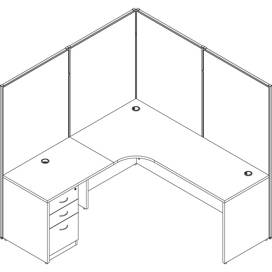 Lorell Essentials Series Left Corner Credenza - 69906