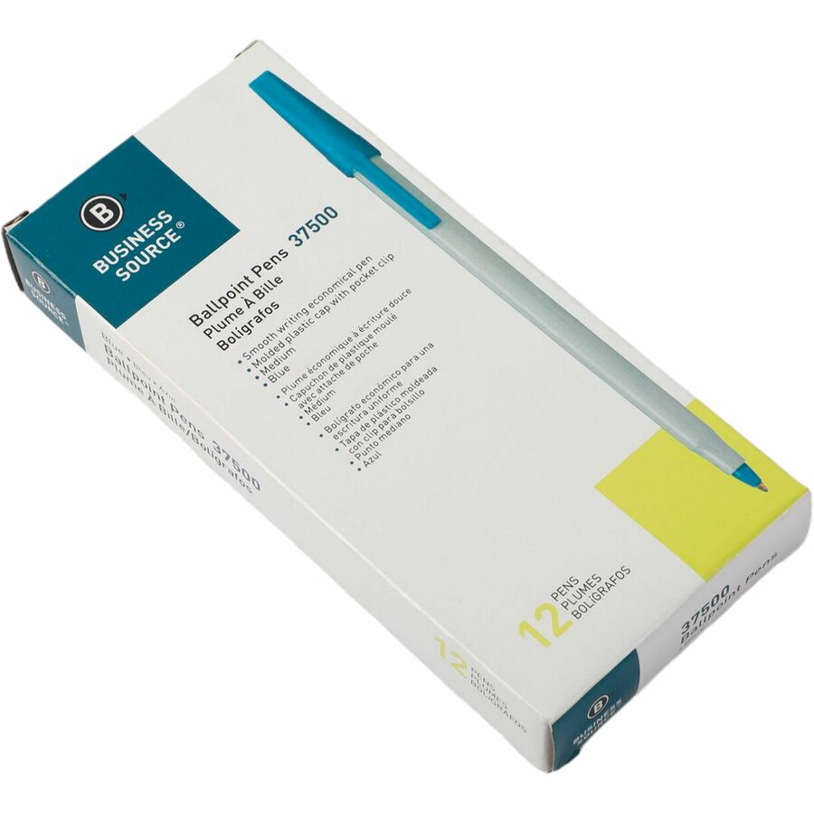 Business Source Medium Point Ballpoint Stick Pens - 37500
