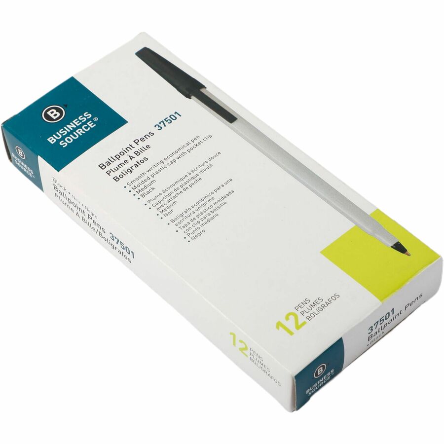 Business Source Medium Point Ballpoint Stick Pens - 37501