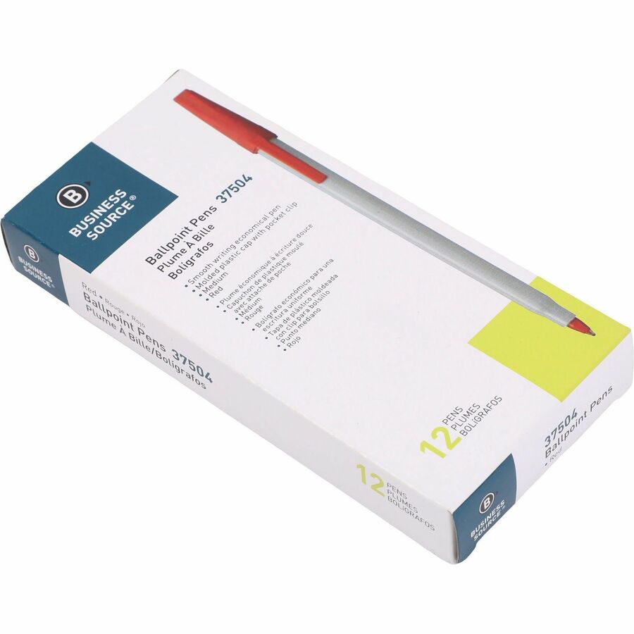 Business Source Medium Point Ballpoint Stick Pens - 37504