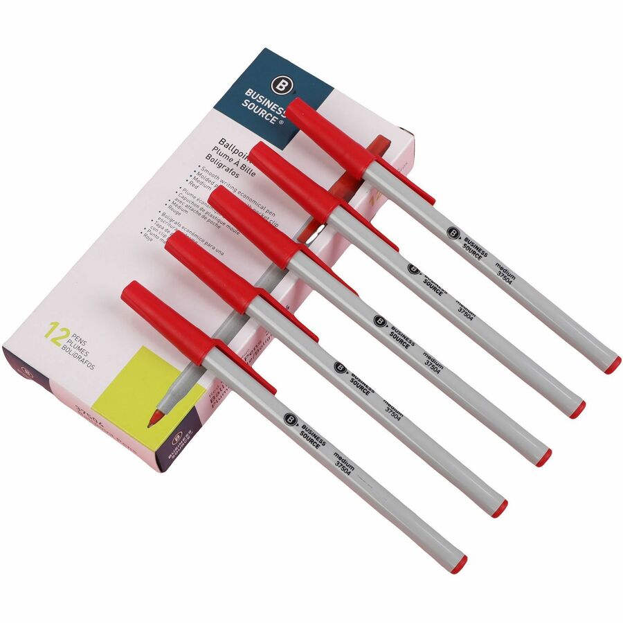 Business Source Medium Point Ballpoint Stick Pens - 37504