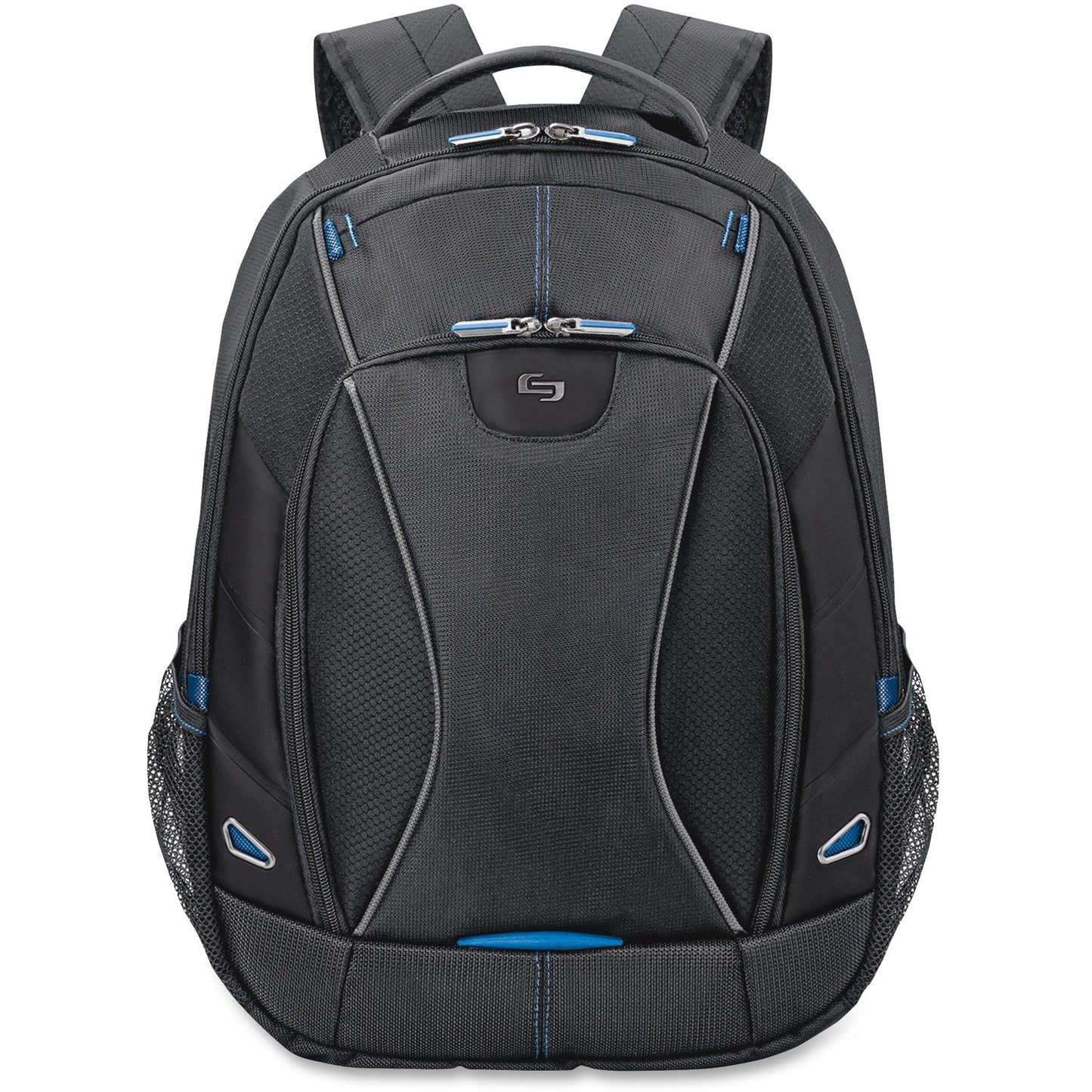Solo Tech Carrying Case (Backpack) for 17.3" Apple iPad Notebook, Digital Text Reader, Tablet PC, Accessories - Black, Blue