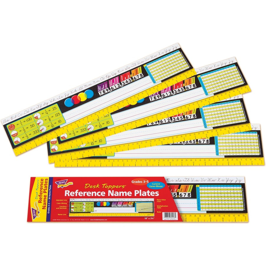 Trend Grades 3-5 Zaner-Bloser Desk Toppers Reference Name Plates - T-69403