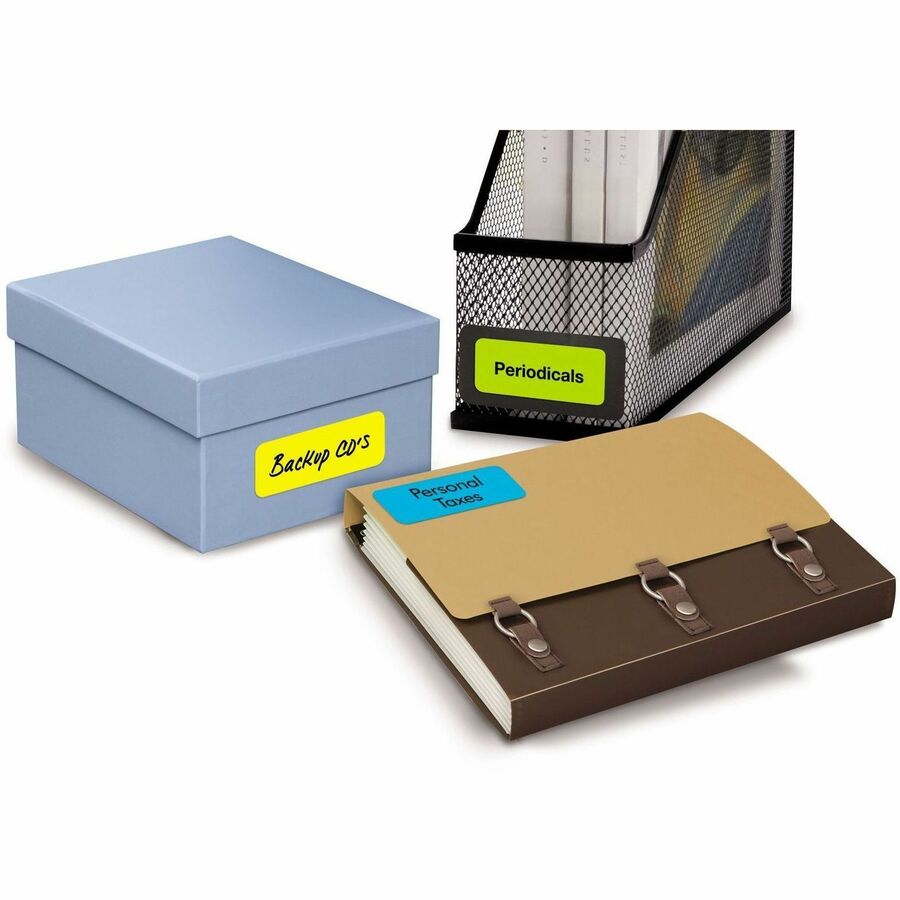 Avery High Visibility Removable ID Labels for Laser and Inkjet Printers, 1" x 2-5/8" - 06476