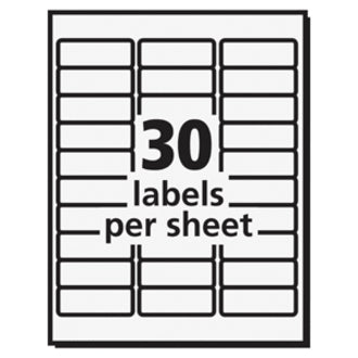 Avery High Visibility Removable ID Labels for Laser and Inkjet Printers, 1" x 2-5/8" - 06476