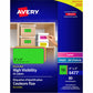 Avery High Visibility Removable ID Labels for Laser and Inkjet Printers, 4" x 2"