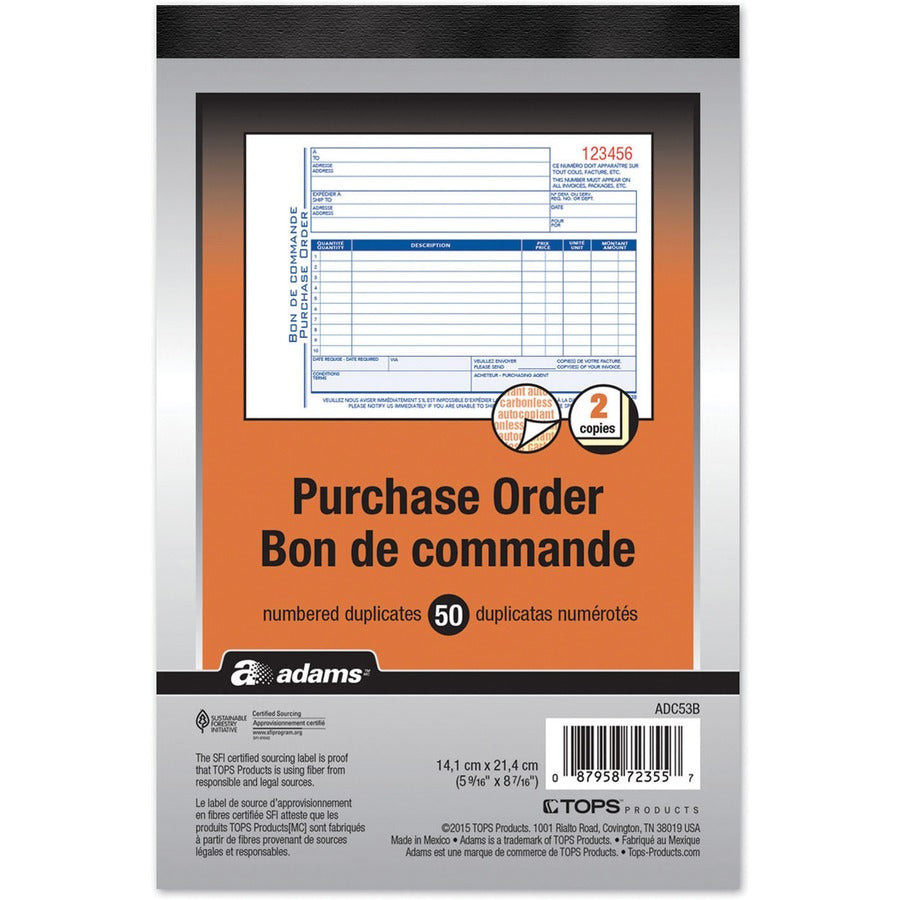 Adams Purchase Order Form - ADC53B