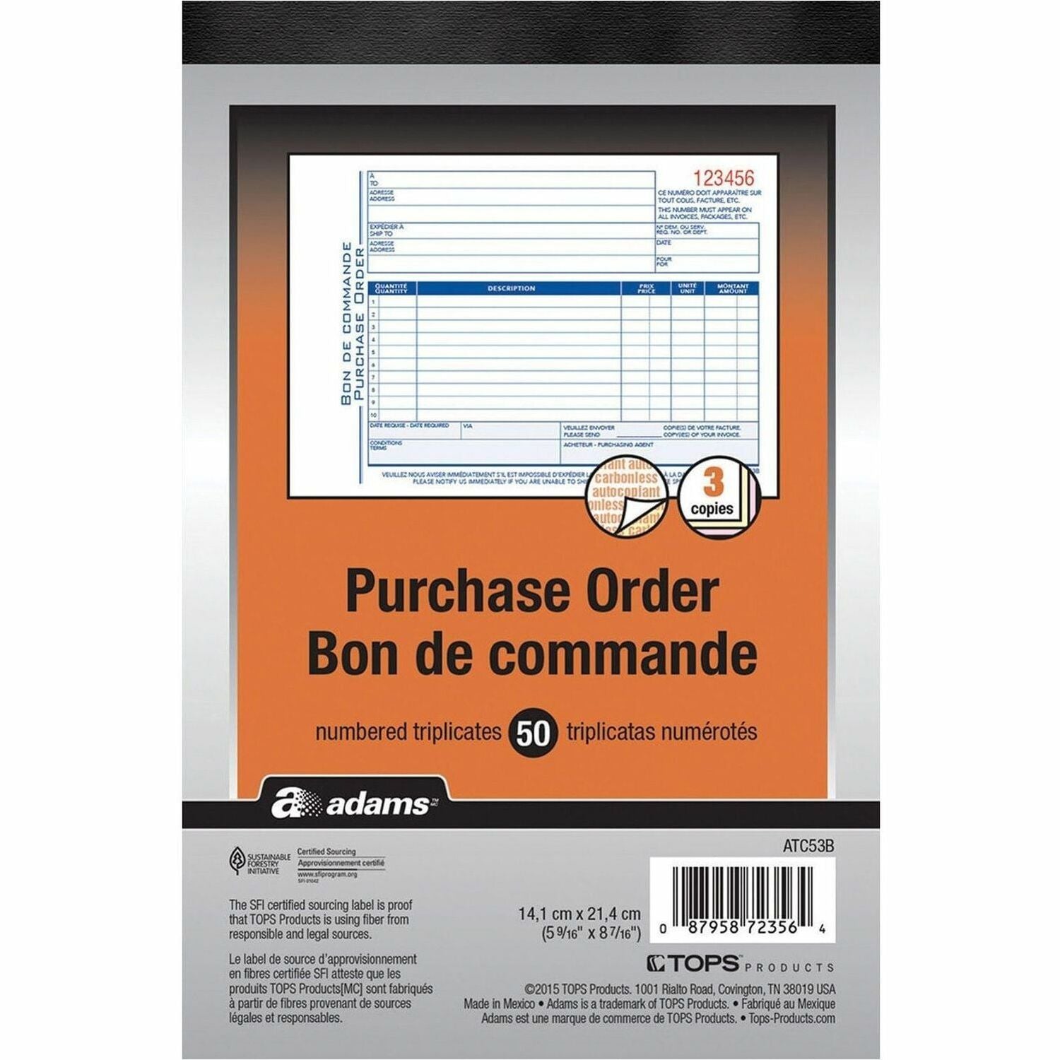 Adams Purchase Order Form