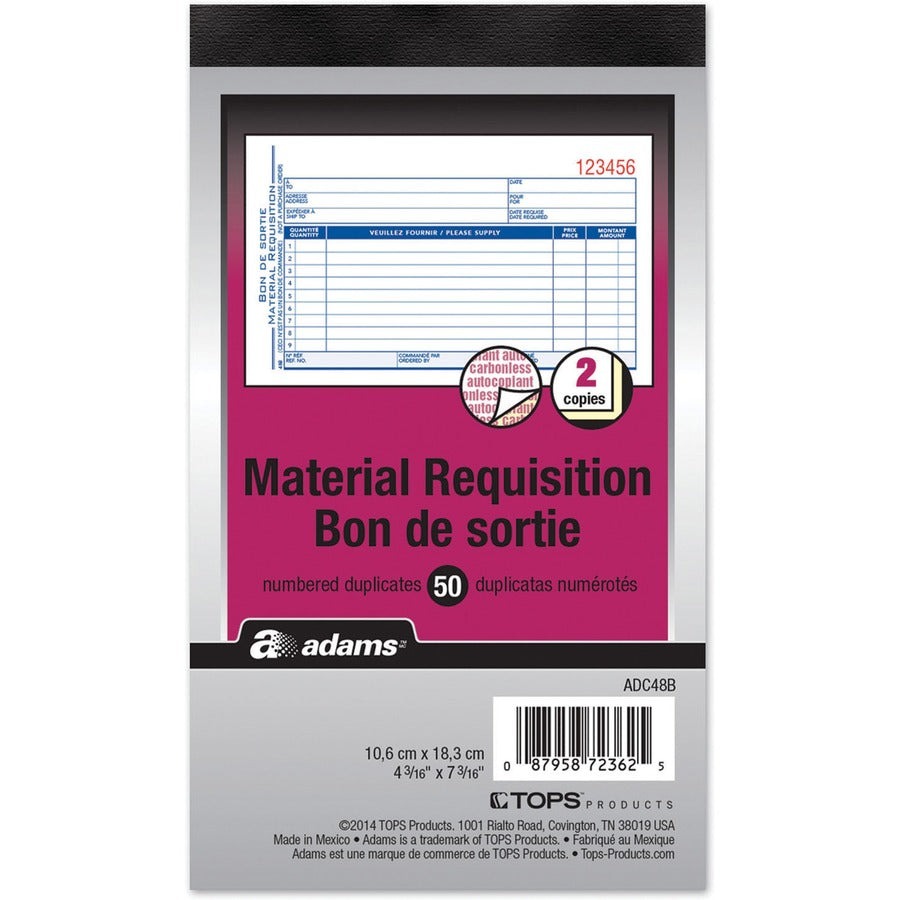 Adams Materials Requisition Form - ADC48B