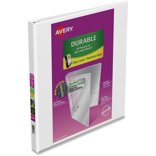 Avery&reg; Durable View Binder 1/2" , Slant D Rings, White