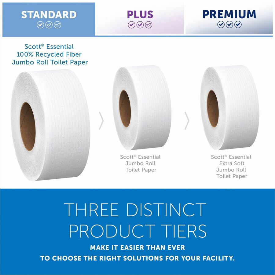 Scott 100% Recycled Fiber High-Capacity Jumbo Roll Toilet Paper - 67805