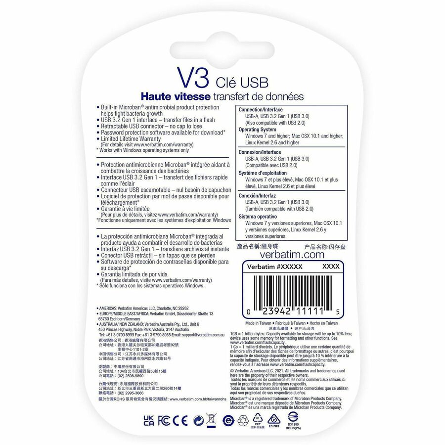 Verbatim 16GB Store 'n' Go V3 USB 3.0 Flash Drive - Gray - 49172