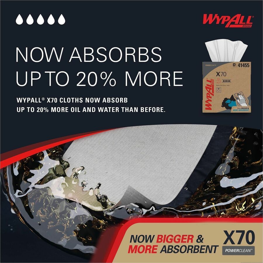 Wypall PowerClean X70 Medium Duty Cloths - Pop-Up Box - 41455