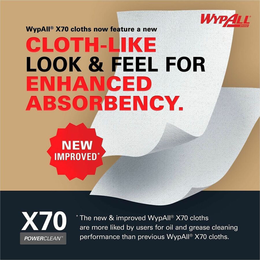 Wypall PowerClean X70 Medium Duty Cloths - Pop-Up Box - 41455