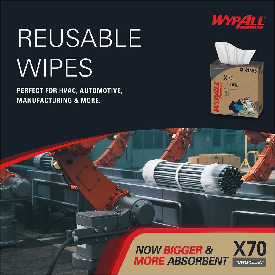 Wypall PowerClean X70 Medium Duty Cloths - Pop-Up Box - 41455