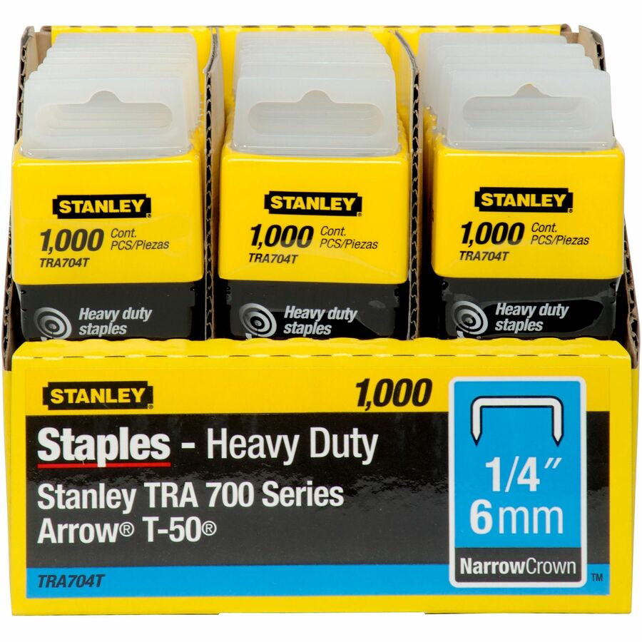 Stanley SharpShooter Heavy-Duty 1/4" Staples - TRA704T