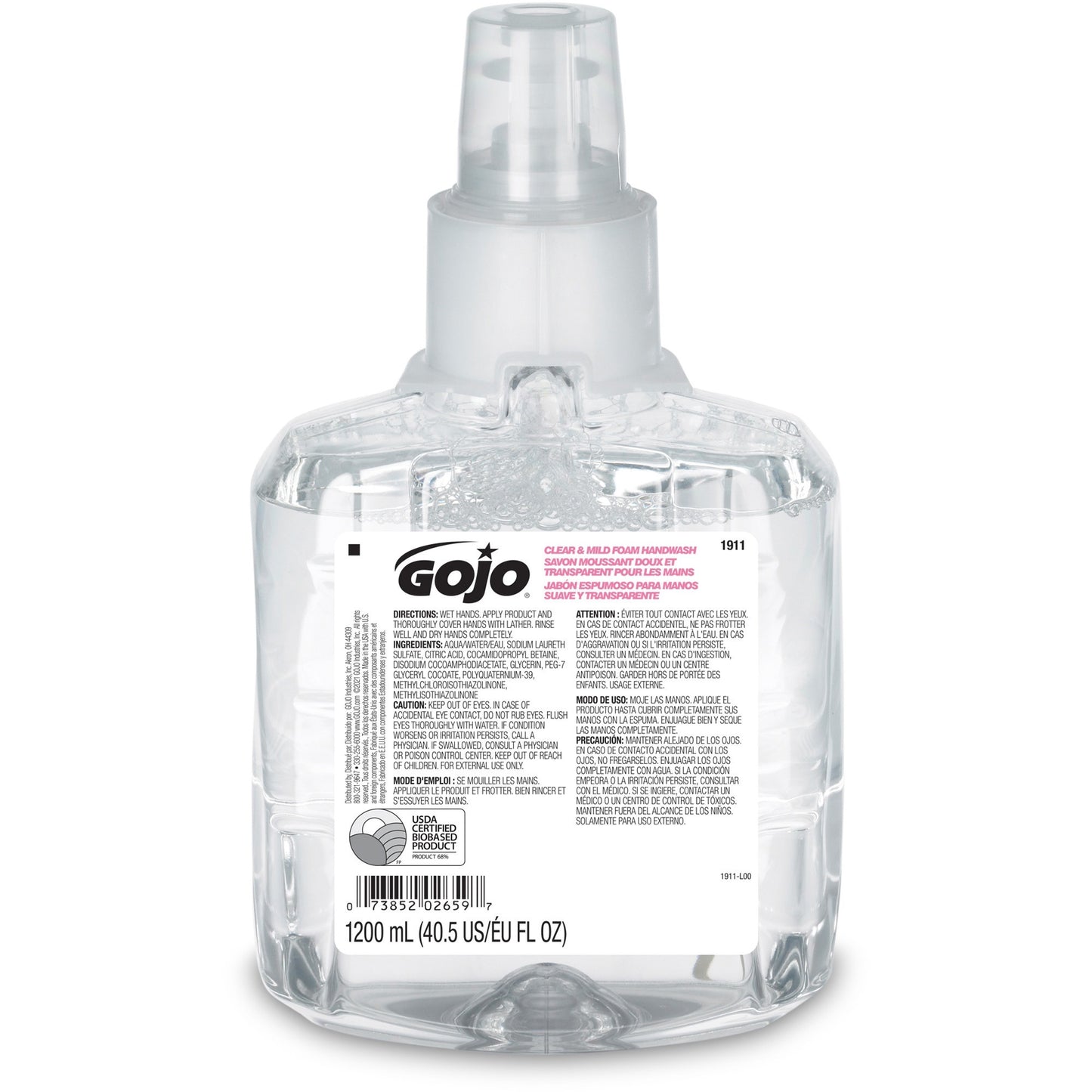 Gojo&reg; LTX-12 Clear Mild Foam Handwash Refill, 2 per carton