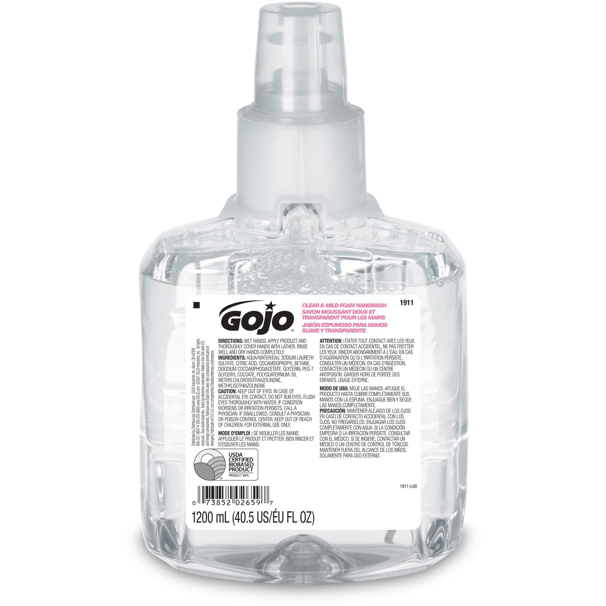 Gojo&reg; LTX-12 Clear Mild Foam Handwash Refill, 2 per carton